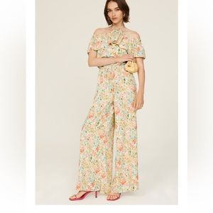 Louna wide leg floral jumpsuit size medium